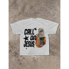"Call On Jesus" Christian T-Shirt â Inspirational Faith Graphic Tee, Premium 100% Cotton Worship Top, Soft Lived-In Heavyweight Scripture Shirt, Made in USA