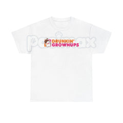 "Drunkin' Grownups" Sarcastic Drinking T-Shirt - Viral Adult Humor Graphic Tee, Funny Parody Coffee Logo Shirt, Premium Heavyweight Relaxed Fit Top, Party & Brunch Gift for Her & Him, Comedy Slogan Weekend Tee