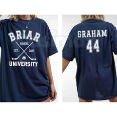 "Briar Hockey" Fictional University Crewneck â Retro Off-Campus Romance Book Club Graphic Tee