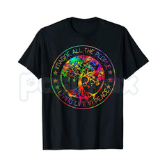 "All The People Imagine" Hippie Tie Dye T-Shirt â Retro Woodstock Peace & Harmony Novelty Quote Graphic Tee