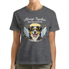 "Always Together" Custom Dog Face T-Shirt â Best Dog Mom Ever Personalized Graphic Tee, Premium 100% Cotton Pet Lover Top, Soft Lived-In Heavyweight Dog Mama Shirt, Made in USA