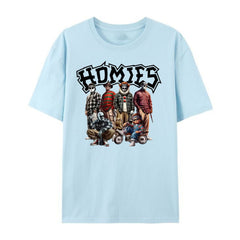 "Homies Horror" Movie Villains T-Shirt - Funny Chicano Lowrider Style Tee, Urban Halloween Streetwear