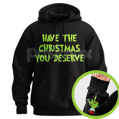 "Have The Christmas You Deserve" Middle Finger Hoodie â Funny Holiday Statement Pullover, Sarcastic Seasonal Apparel, Unisex