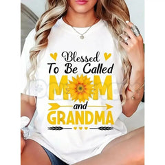 "Blessed To Be Called Mom And Grandma" T-Shirt â Cool Mother's Day Graphic Tee, Remastered Heavy Cotton Matriarch Top, Soft Lived-In Heavyweight Family Legacy Shirt, Made in USA