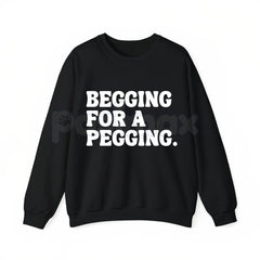 "Begging for A Pegging" Funny Letter Print T-Shirt â Adult Humor Graphic Tee, Unisex Sweatshirt & Hoodie