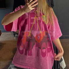 "CHERRY ON TOP" Vintage Wash Graphic Tee â Retro Aesthetic Fruit Print, Oversized Coquette Streetwear T-Shirt