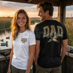 "Camo Duck Dad" Vintage T-Shirt â Old School Camouflage Hunting Graphic Tee, Remastered Heavy Cotton Southern Outdoor Top, Soft Lived-In Heavyweight Father's Day Gift Shirt, Made in USA