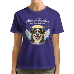 "Always Together" Custom Dog Face T-Shirt â Best Dog Mom Ever Personalized Graphic Tee, Premium 100% Cotton Pet Lover Top, Soft Lived-In Heavyweight Dog Mama Shirt, Made in USA