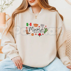 "Mamá Hecha en México" Embroidered Sweatshirt â Latina Mother's Day Gift Crewneck