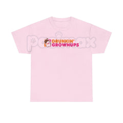 "Drunkin' Grownups" Sarcastic Drinking T-Shirt - Viral Adult Humor Graphic Tee, Funny Parody Coffee Logo Shirt, Premium Heavyweight Relaxed Fit Top, Party & Brunch Gift for Her & Him, Comedy Slogan Weekend Tee