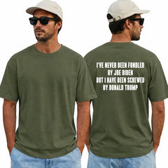 "I've Never Been Fondled by Joe Biden..." T-Shirt â Funny Political Satire Independent Unisex Graphic Tee