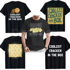 "Coolest Cracker In The Box" T-Shirt â Funny Self-Deprecating Graphic Tee, Remastered Heavy Cotton Witty Statement Top, Soft Lived-In Heavyweight Sarcastic Shirt, Made in USA