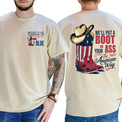 "Courtesy of the Red, White and Blue" T-Shirt â Vintage 4th of July Country Music Graphic Tee