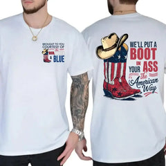 "Courtesy of the Red, White and Blue" T-Shirt â Vintage 4th of July Country Music Graphic Tee
