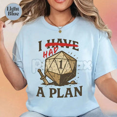 "Don't worry, I have a plan." D&D T-Shirt - Funny Dungeons and Dragons Slogan Tee, Tabletop Games Gift for Him Her, Gifts for Gamers