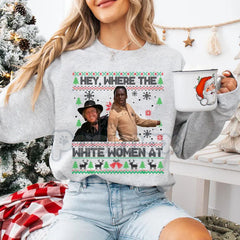 "Excuse Me While I Whip This Out" Ugly Christmas Sweater | Blazing Saddles Movie Quote Jumper | Western Comedy Holiday Shirt