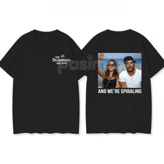 "And We're Spiraling" Meme T-Shirt - "The Degenerates Are Here" Graphic Tee, Funny Jersey Shore Slogan Shirt, Unisex Party Top