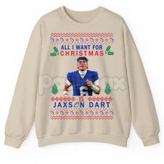 "All I Want For Christmas Is Jax Dart" Ugly Sweatshirt | Funny Darts Fan Holiday Crewneck | Unique Sports Gift