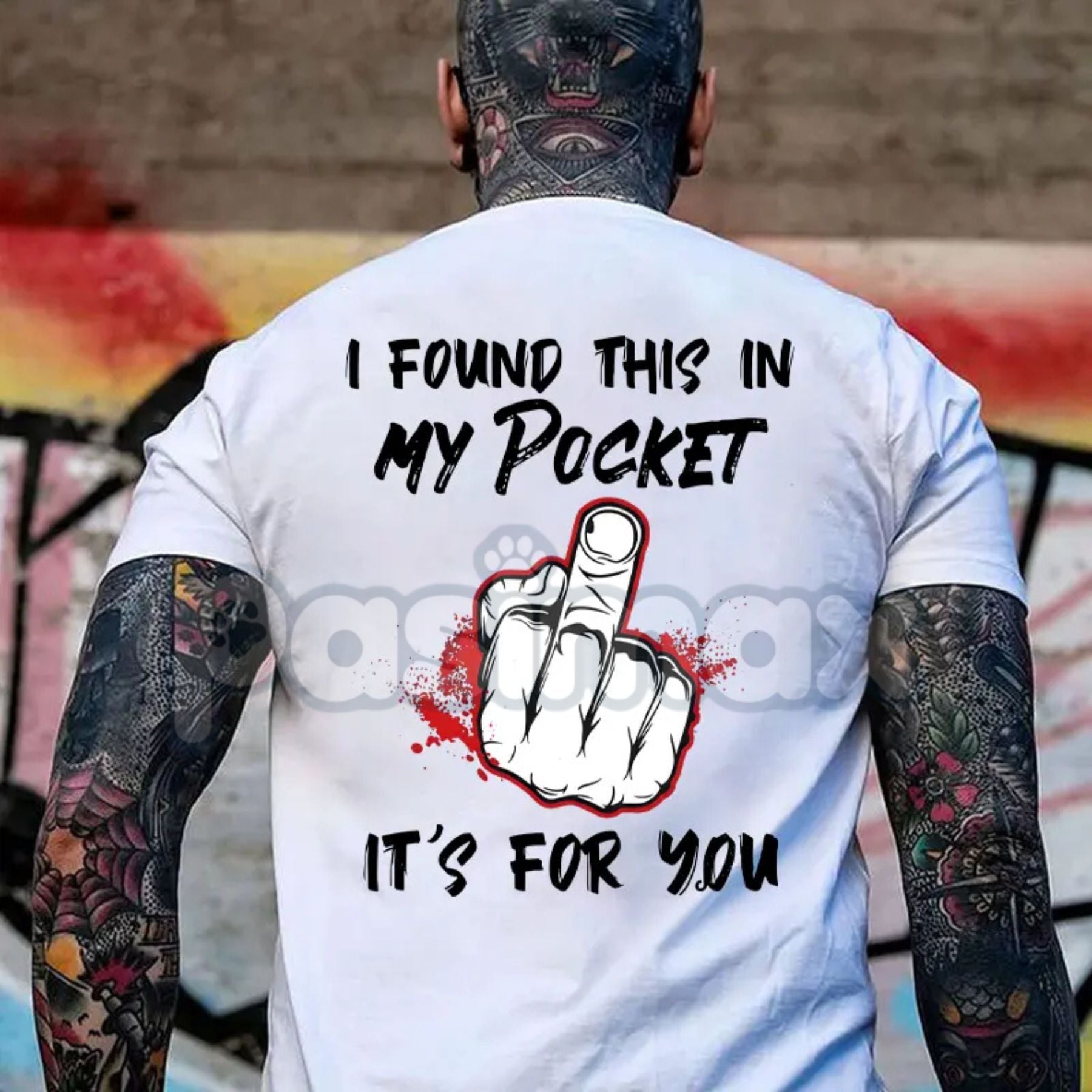 "I Found This In My Pocket" Funny Men's T-Shirt â Sarcastic Middle Finger Graphic Tee, Premium 100% Cotton Rude Humor Top, Soft Lived-In Heavyweight Gag Gift Shirt, Made in USA