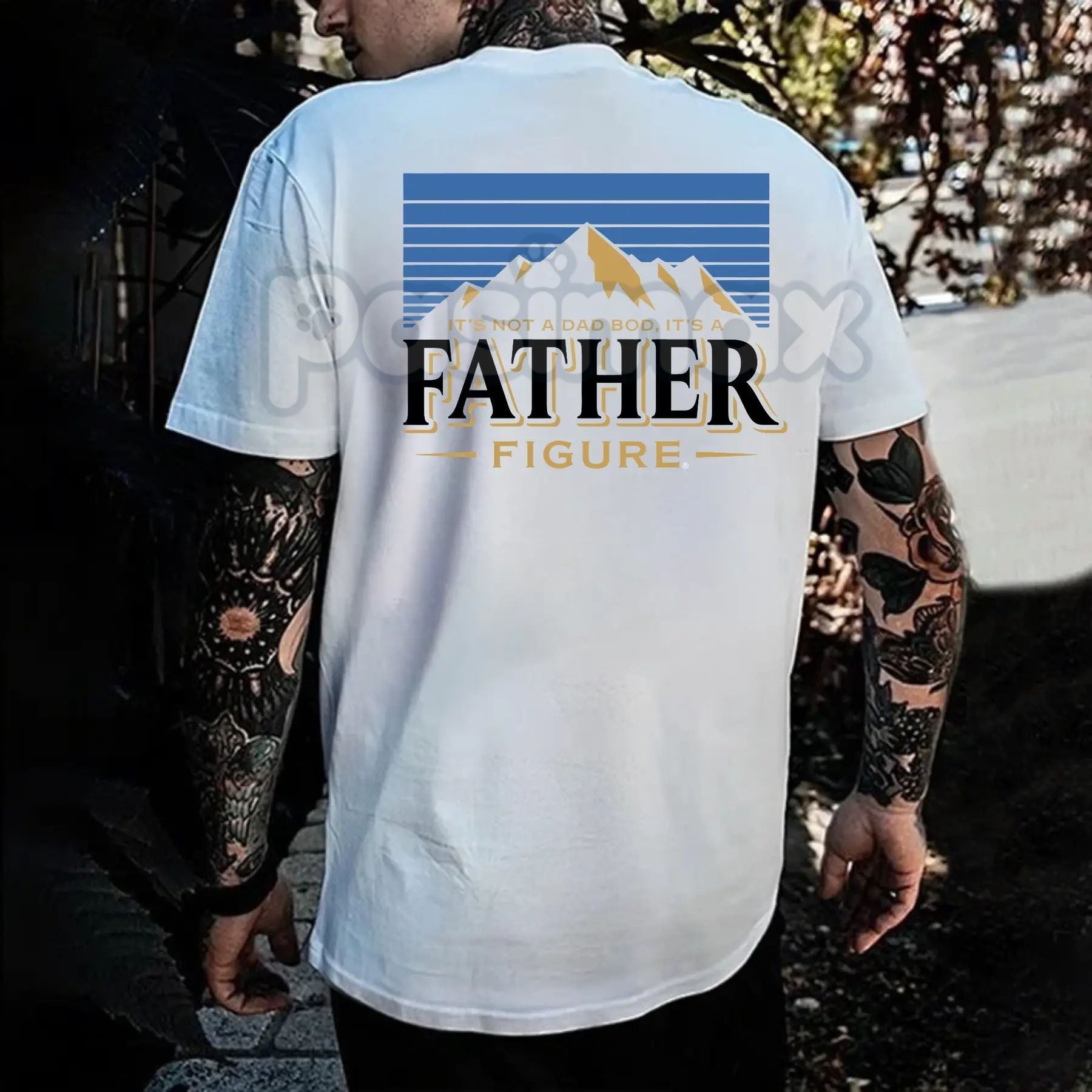 "Father Figure" Funny Dad Tee for Men - Fatherhood Humor Gift, Ironic Dad Slogan T-Shirt, Best Father Figure Apparel