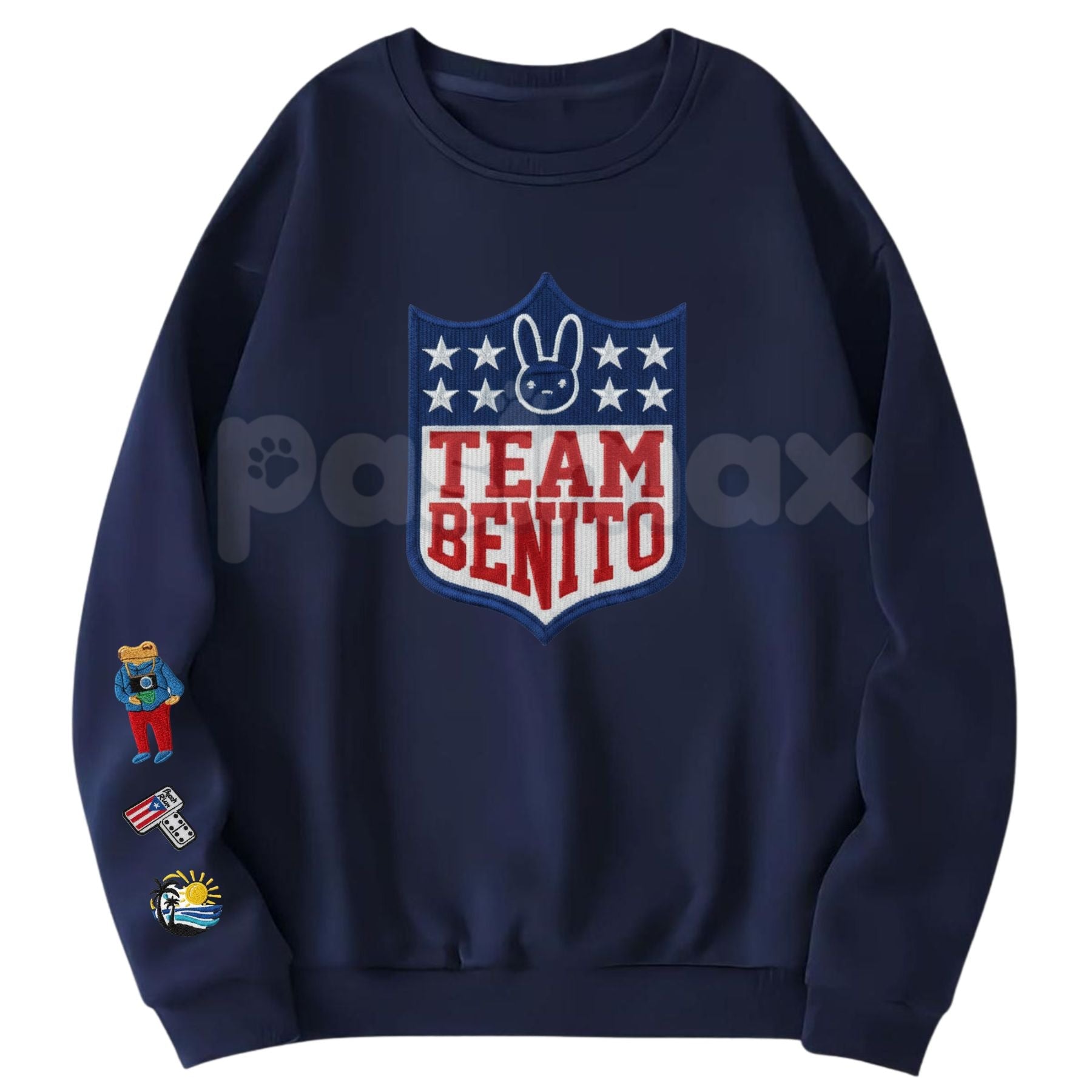 "Here For The Benito" Embroidered Sweatshirt â Bad Bunny Fan Crewneck