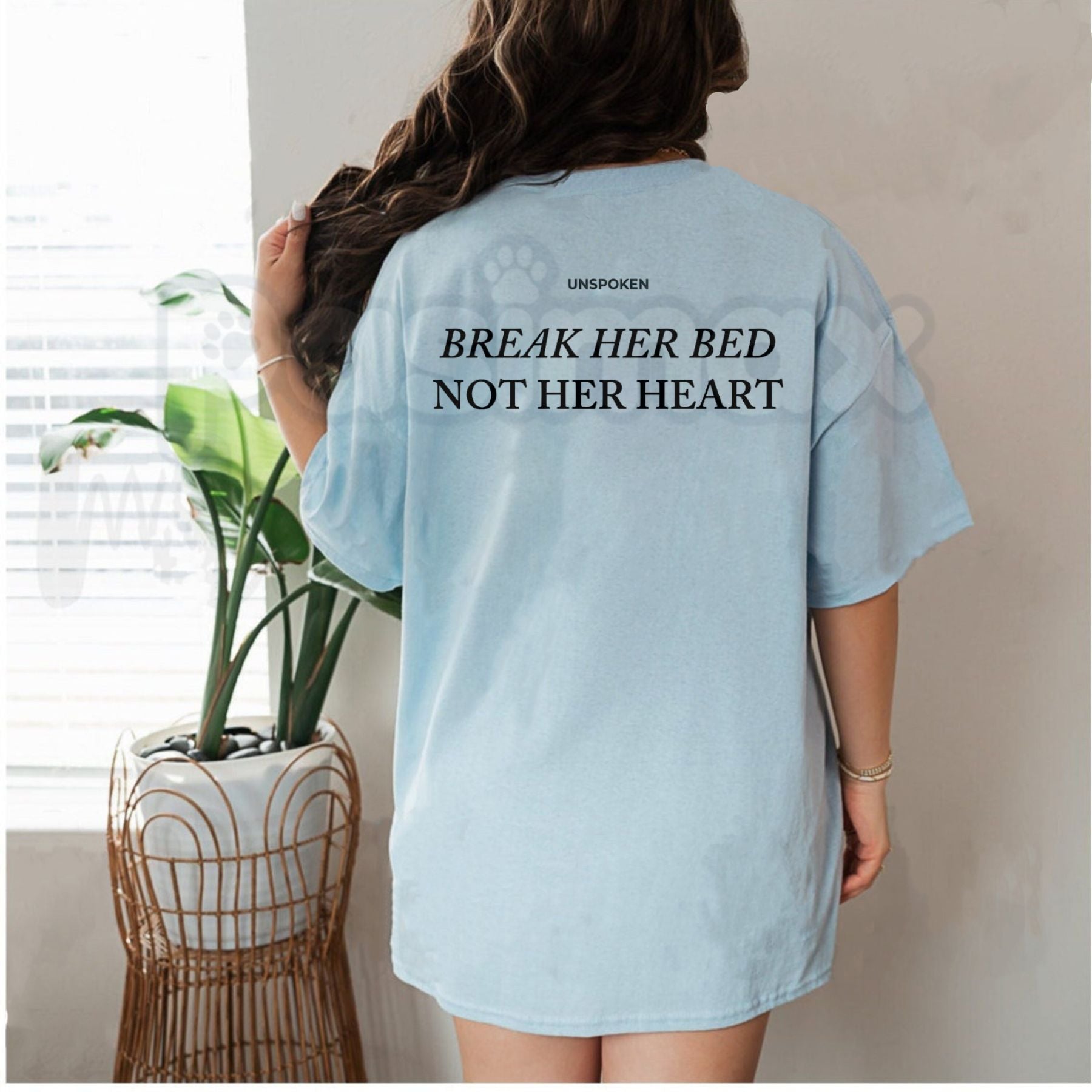 "Break Her Bed Not Her Heart" Funny Quote T-Shirt â Sarcastic Edgy Graphic Tee, Premium 100% Cotton Cheeky Relationship Top, Soft Lived-In Heavyweight Bold Statement Shirt, Made in USA