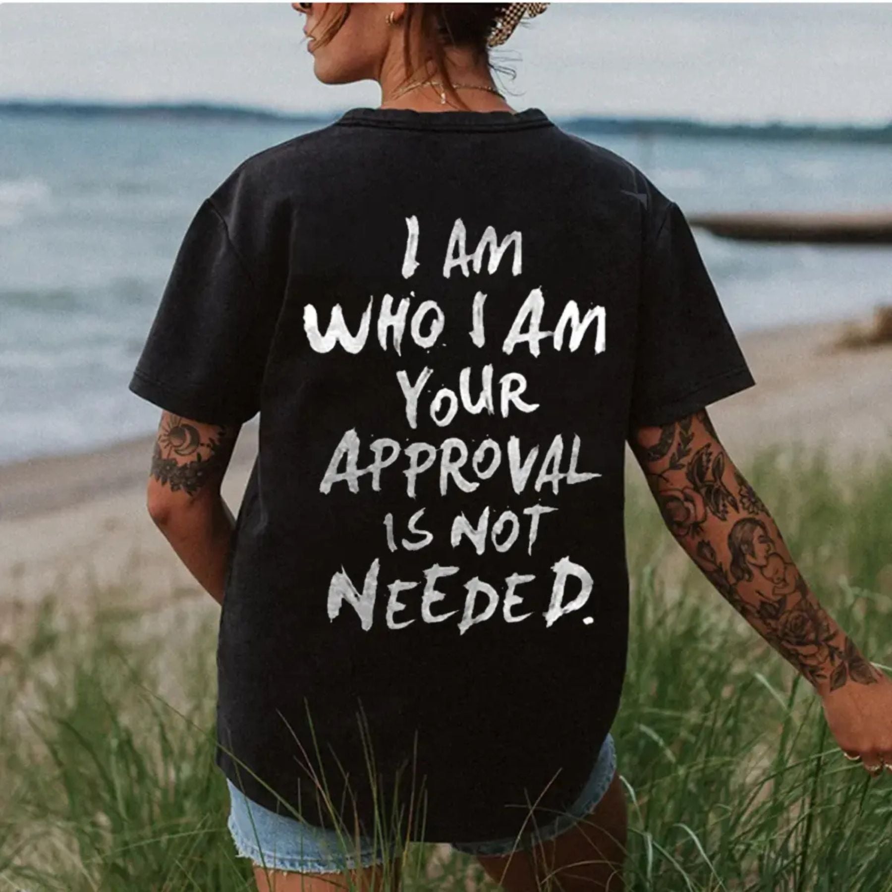 "I Am Who I Am, Your Approval Is Not Required" T-Shirt - Unisex Empowerment Streetwear Tee, Self-Love Apparel