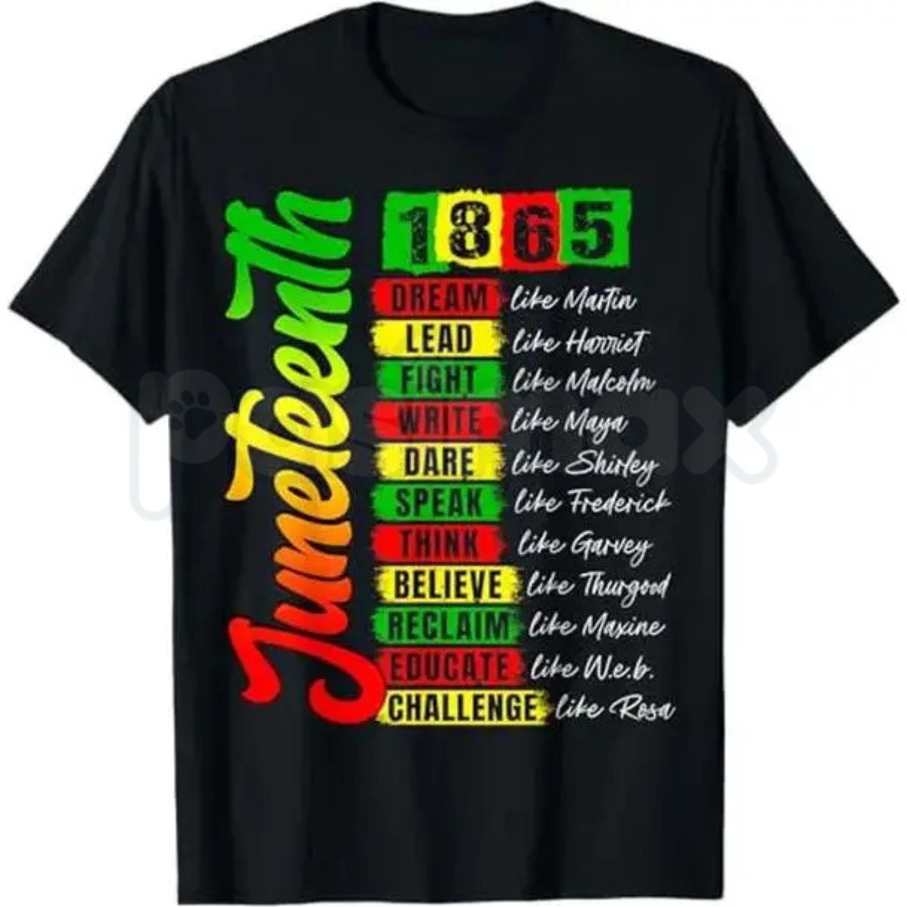 "Juneteenth 1865" Civil Rights Leaders T-Shirt â Black History Freedom Pride Novelty Graphic Tee