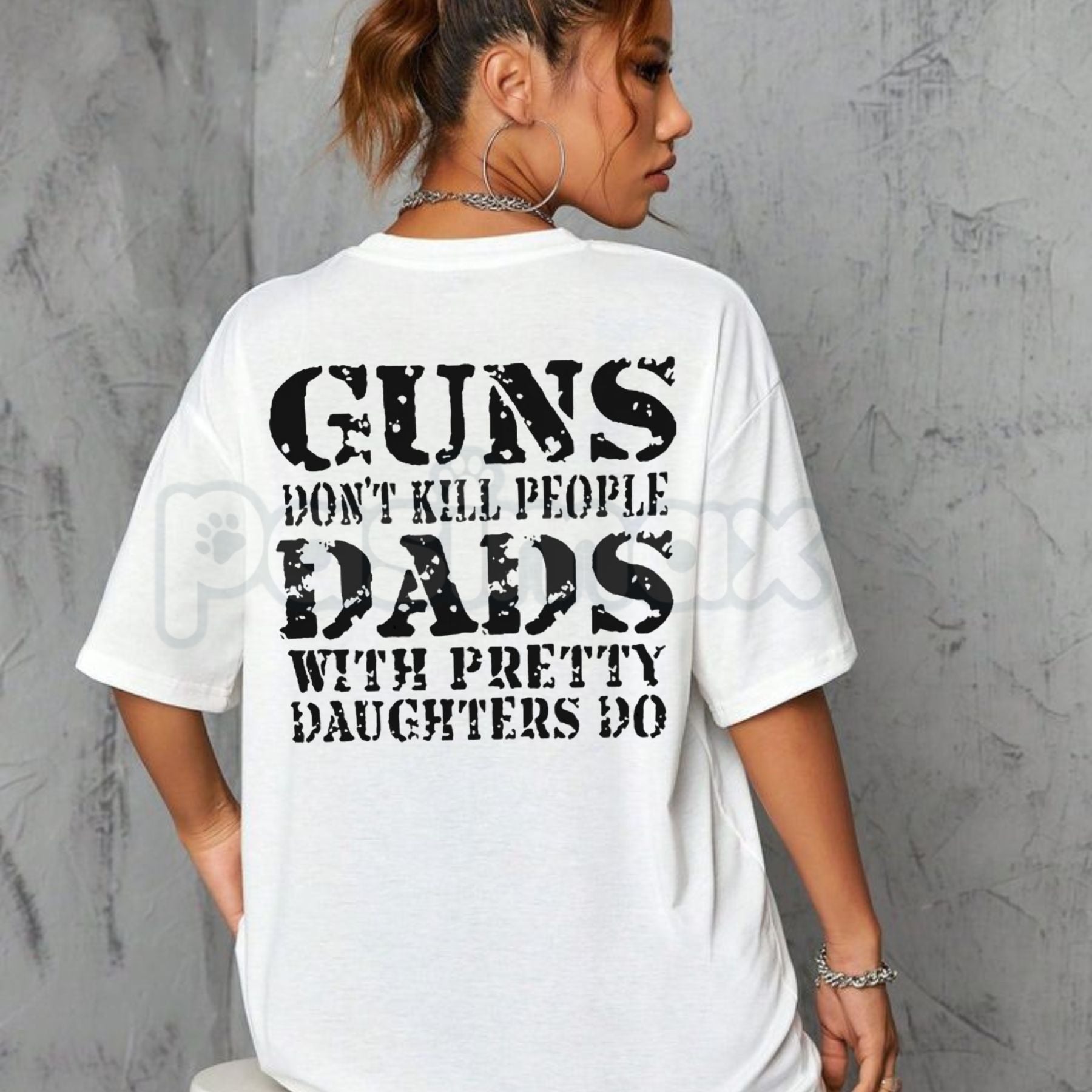 "Guns Don't Kill People, Dads With Pretty Daughters Do" T-Shirt â Funny Protective Dad Graphic Tee, Premium 100% Cotton Father's Day Gift, Sarcastic Men's Slogan Top, Made in USA