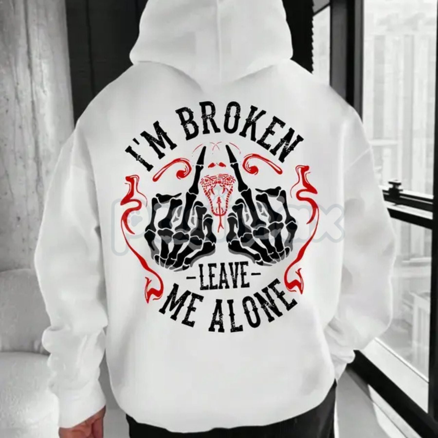 "I'm Broken Leave Me Alone" Hoodie â Aesthetic Emo Streetwear, Moody Grunge Statement Pullover, Unisex