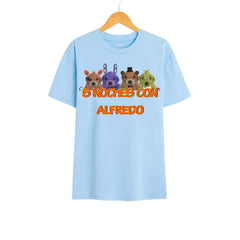 "5 Noches Con Alfredo" T-Shirt - Retro Horror Gaming Tee, Five Nights At Freddy's Inspired Apparel