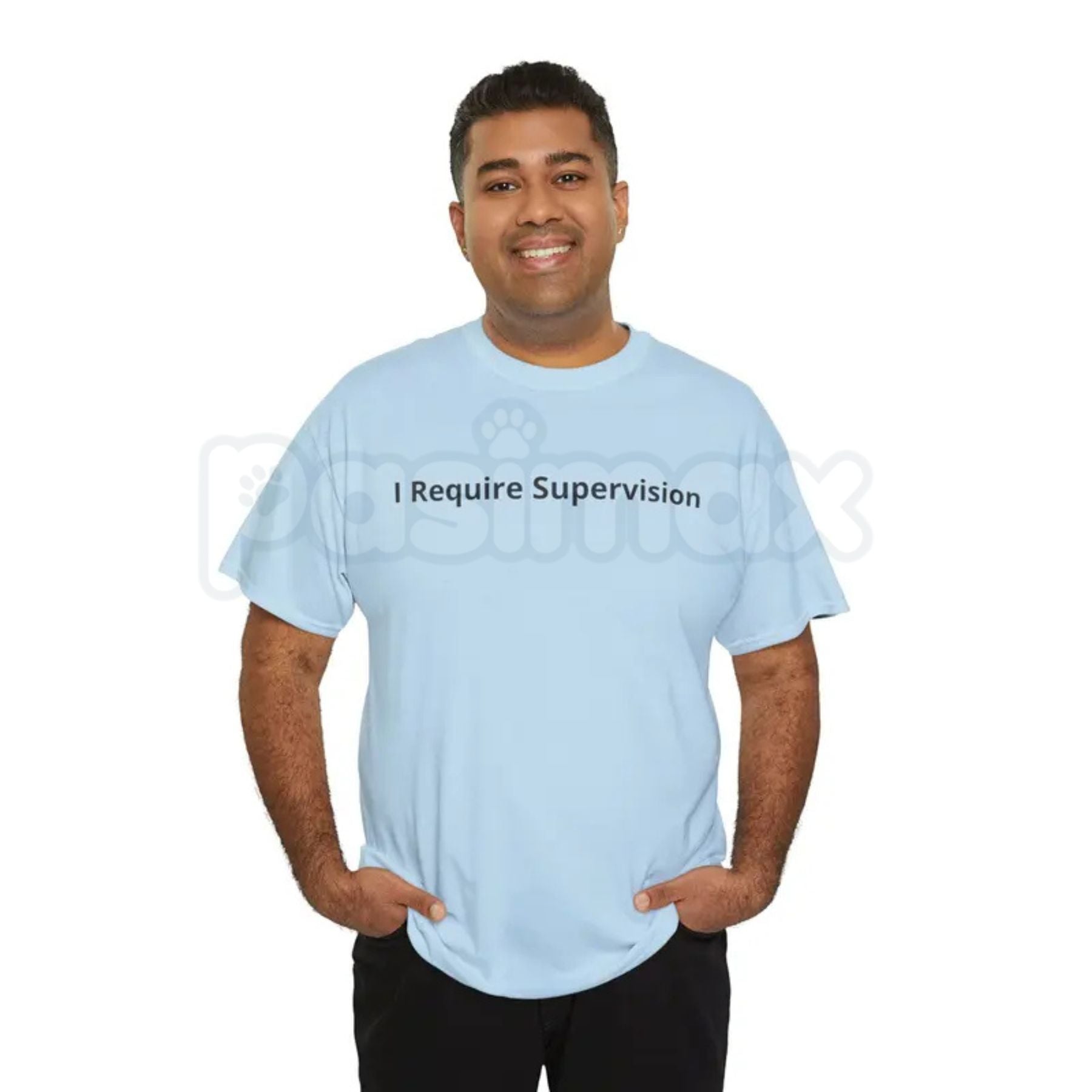 "I Require Supervision" Funny T-Shirt â Sarcastic Adulting Humor Graphic Tee, Premium 100% Cotton Relatable Phrase Top, Soft Lived-In Heavyweight Warning Label Shirt, Made in USA