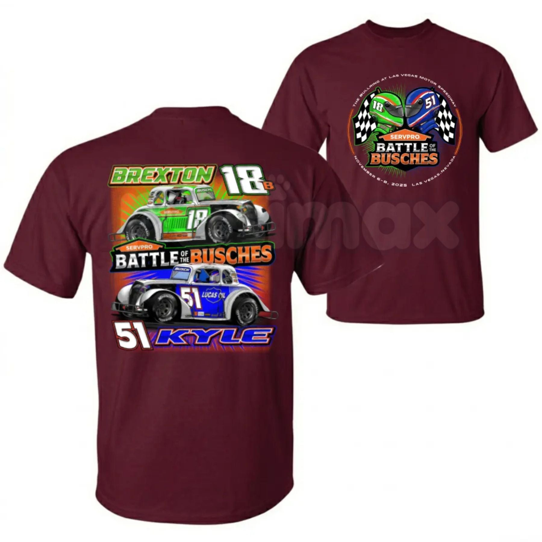 "Battle of the Busches" Racing T-Shirt â Retro NASCAR Style Fan Graphic Tee