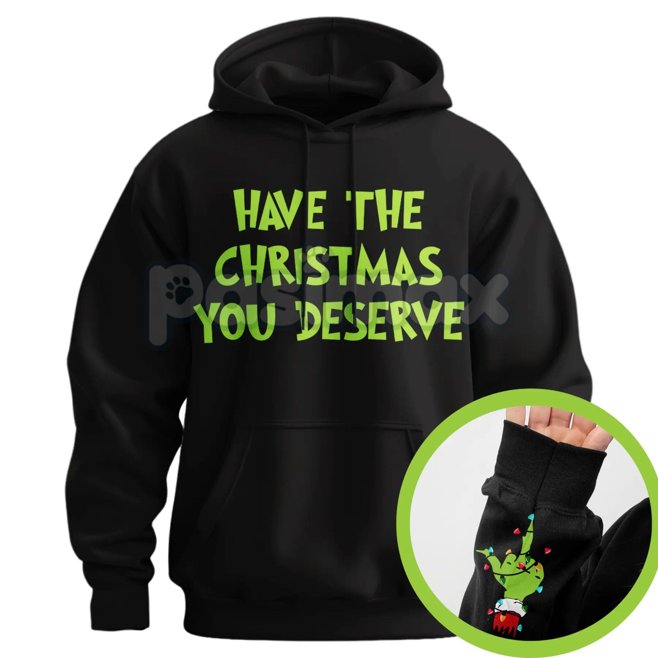 "Have The Christmas You Deserve" Middle Finger Hoodie â Funny Holiday Statement Pullover, Sarcastic Seasonal Apparel, Unisex