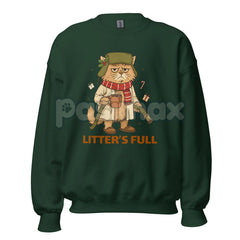 "Litter's Full" Minimalist Warning Sweatshirt | Ironic Dark Humor Crewneck | Cryptic Statement Jumper | Printed in the USA