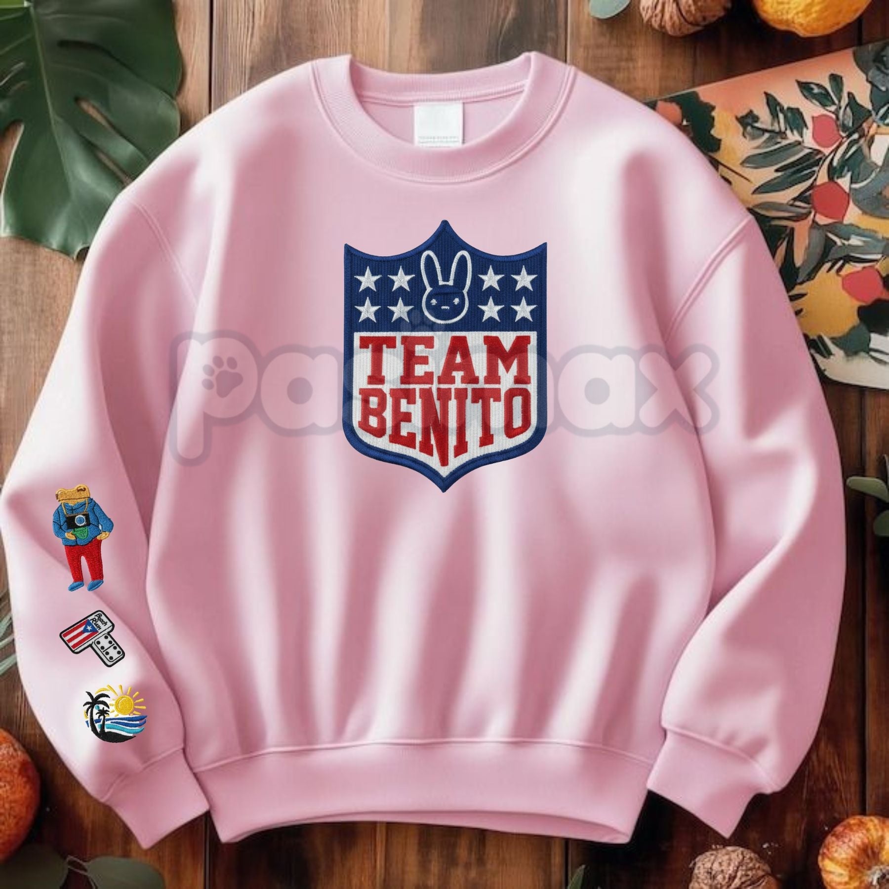 "Here For The Benito" Embroidered Sweatshirt â Bad Bunny Fan Crewneck