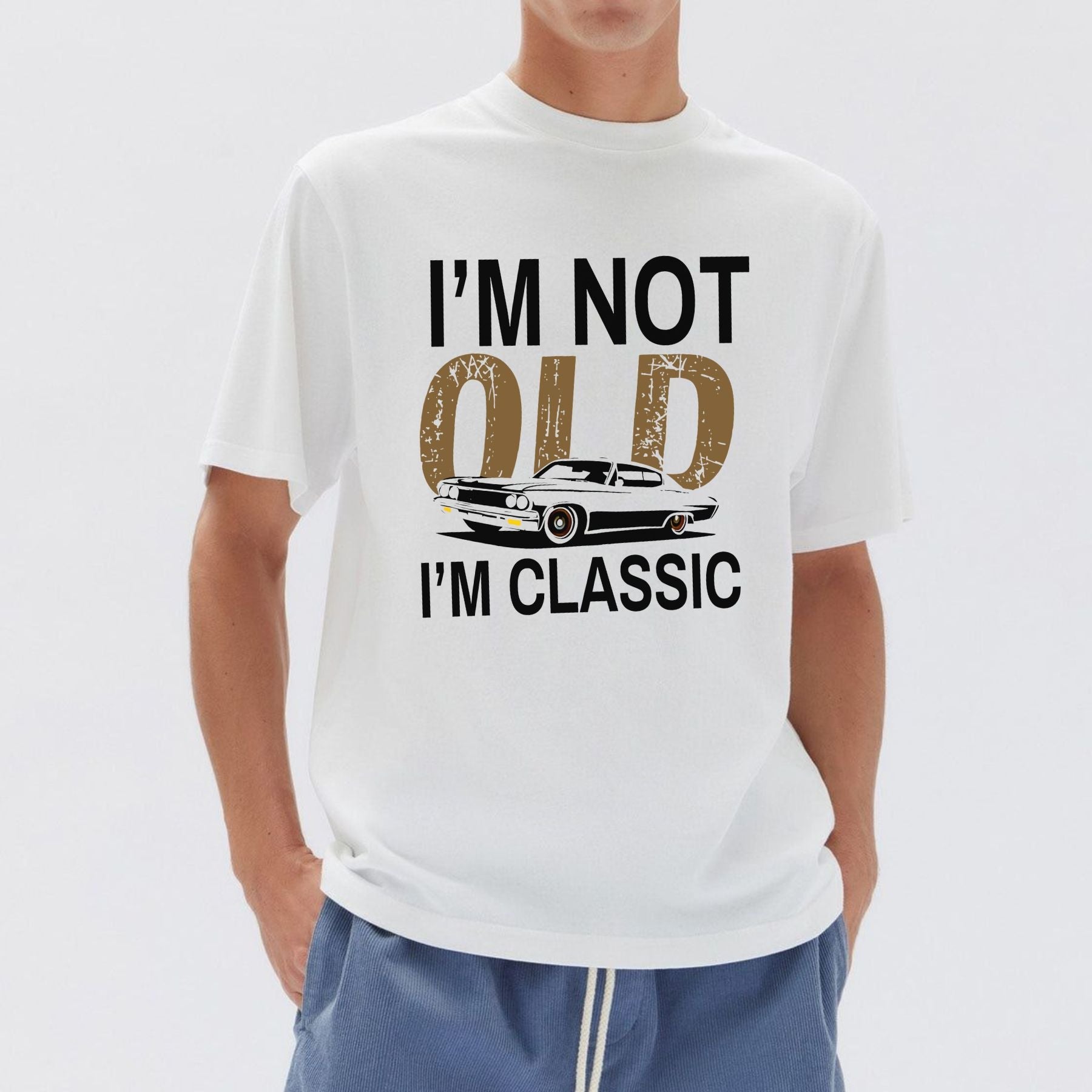 "I'm Not Old I'm Classic" Vintage Car T-Shirt - Funny Men's Tee, Soft Cotton Classic Car Apparel