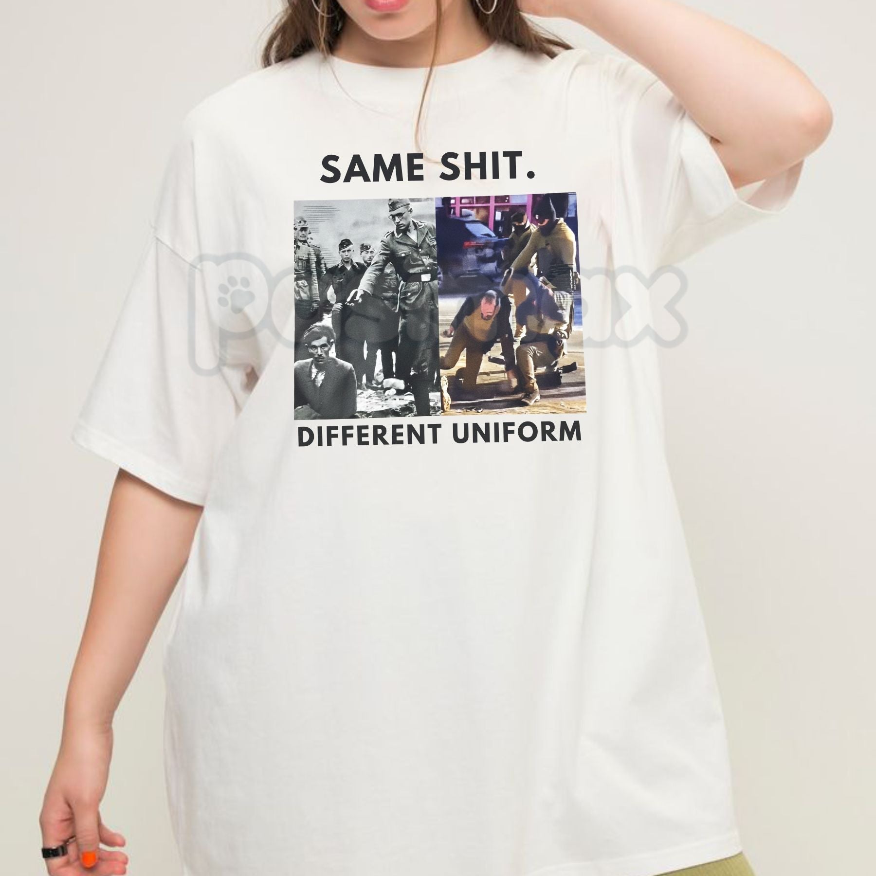 "Abolish ICE: Different Uniform Same Shit" T-Shirt - Radical Social Justice Graphic Tee, Political Protest & Reform Shirt, Premium Heavyweight Unisex Activist Top, Immigration Reform Statement Apparel, Subversive Anti-ICE Graphic Tee