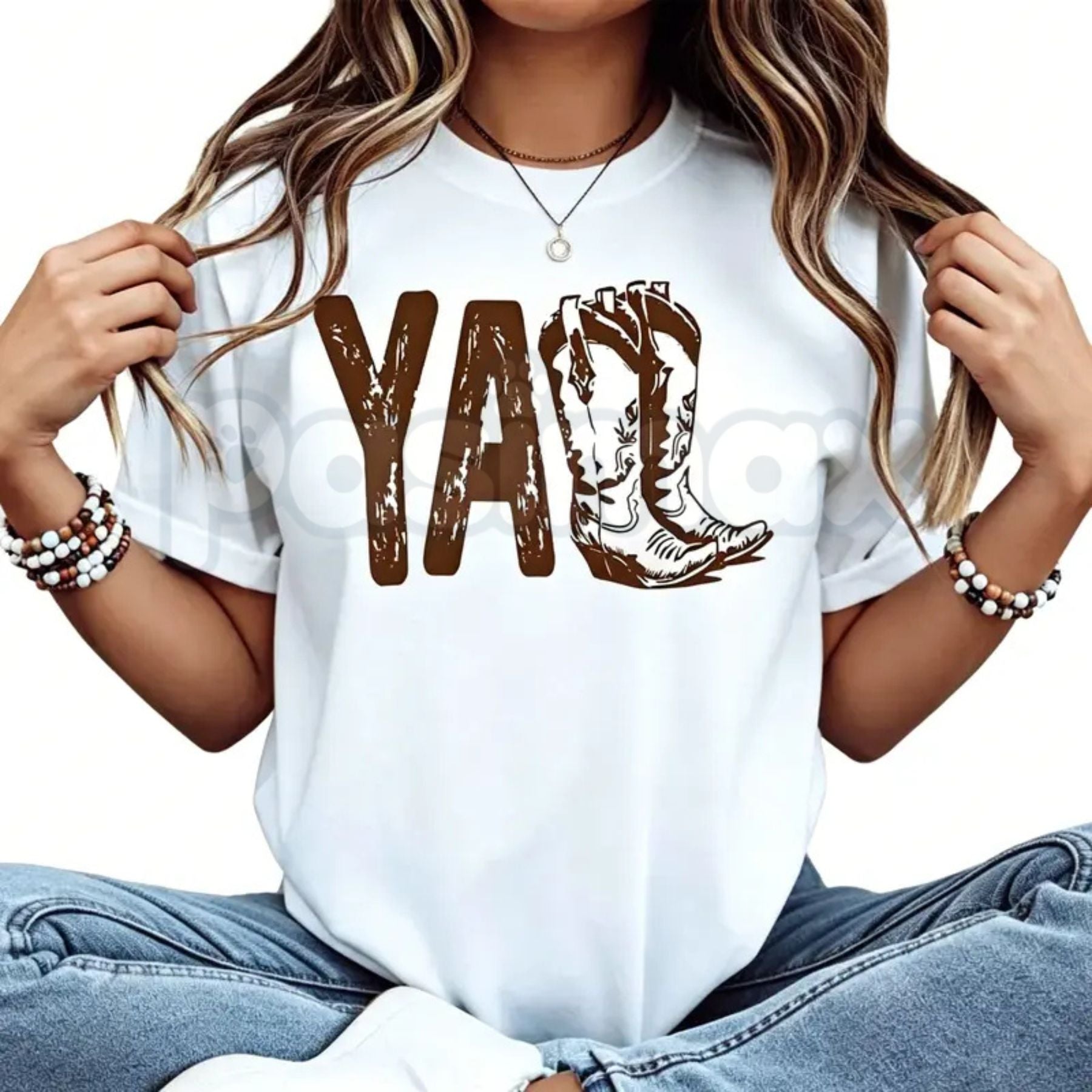 "Cowboy Boot Print" Western Graphic T-Shirt â Retro Country Music Rodeo Novelty Lifestyle Tee