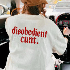 "Disobedient" Graphic T-Shirt - Rebel Streetwear Tee, Unisex Statement Shirt, Anti-Establishment Apparel
