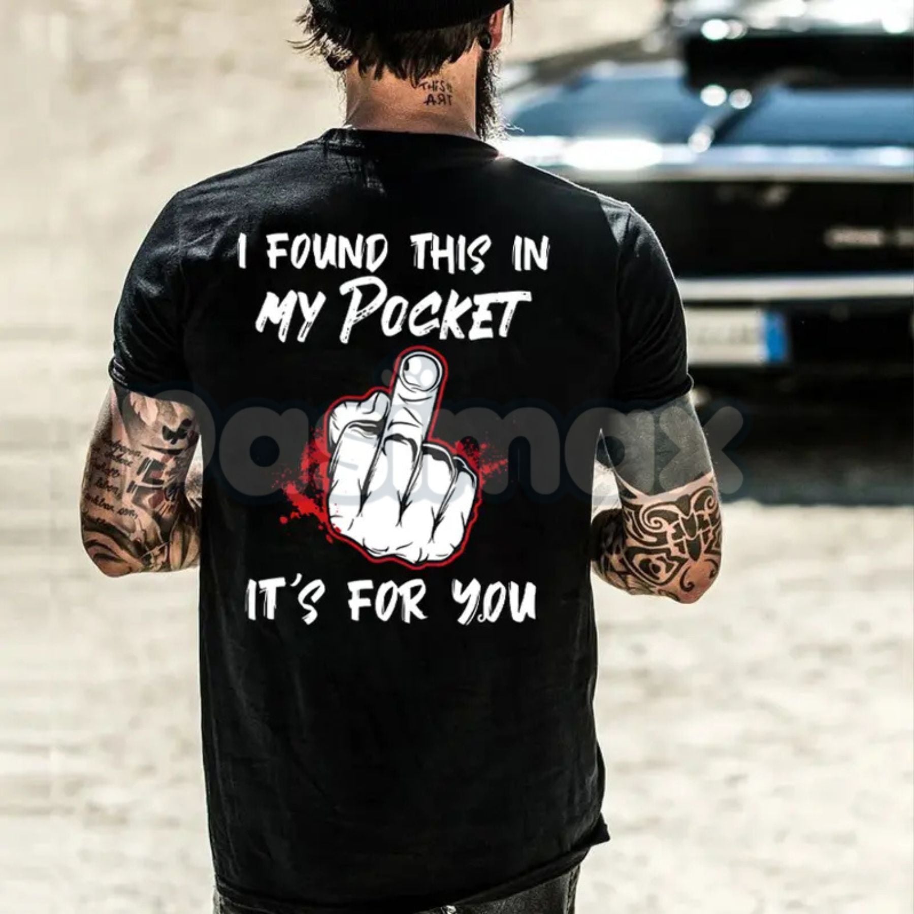 "I Found This In My Pocket" Funny Men's T-Shirt â Sarcastic Middle Finger Graphic Tee, Premium 100% Cotton Rude Humor Top, Soft Lived-In Heavyweight Gag Gift Shirt, Made in USA