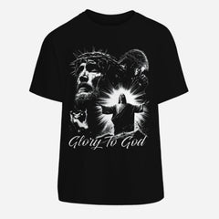 "Glory To God" Jesus T-Shirt - Y2K Rap Streetwear, Vintage Christian Graphic Tee