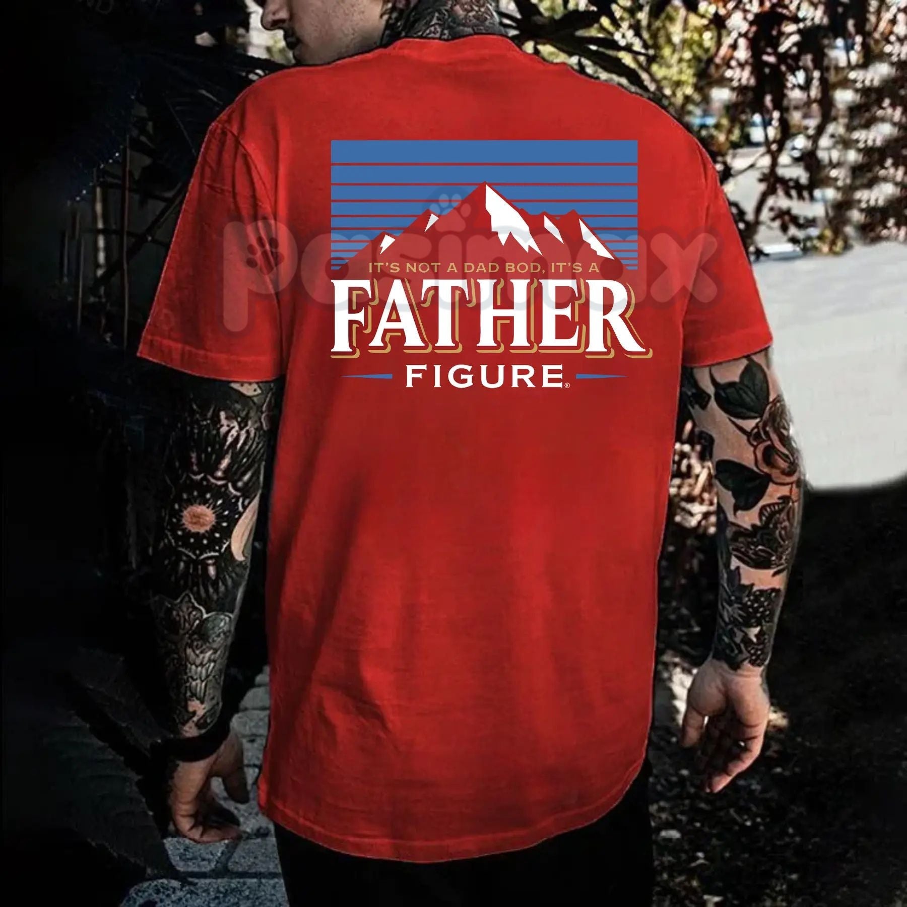 "Father Figure" Funny Dad Tee for Men - Fatherhood Humor Gift, Ironic Dad Slogan T-Shirt, Best Father Figure Apparel