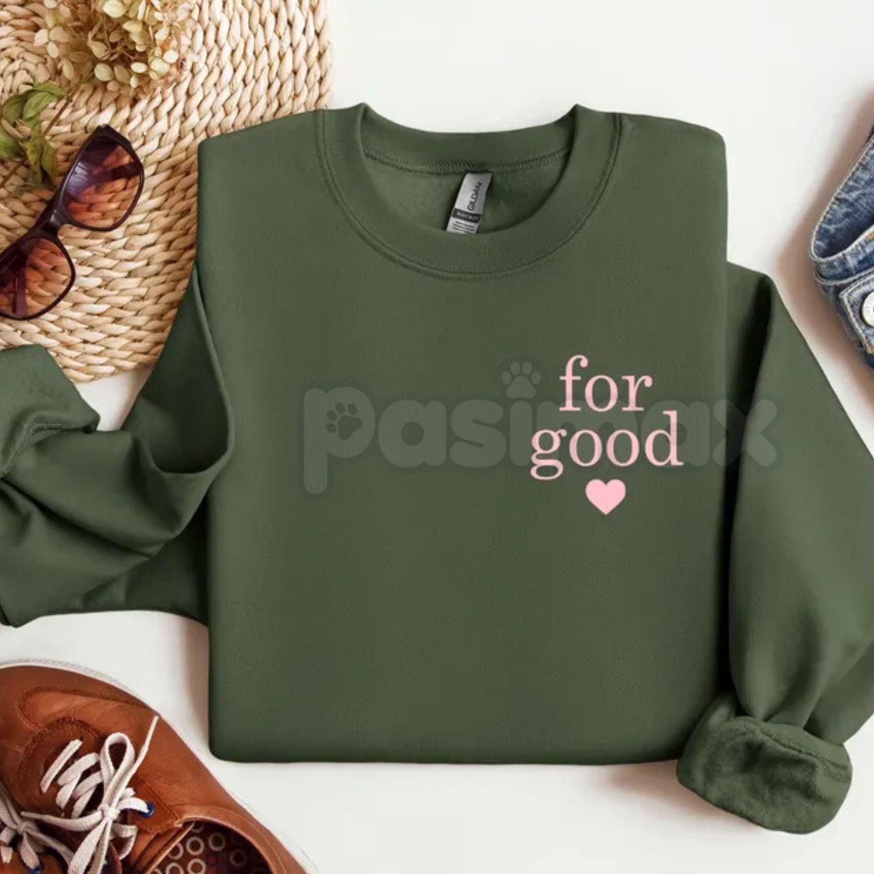 "For Good" Statement Sweatshirt | Minimalist Positive Message Crewneck | Ethical Wear Jumper
