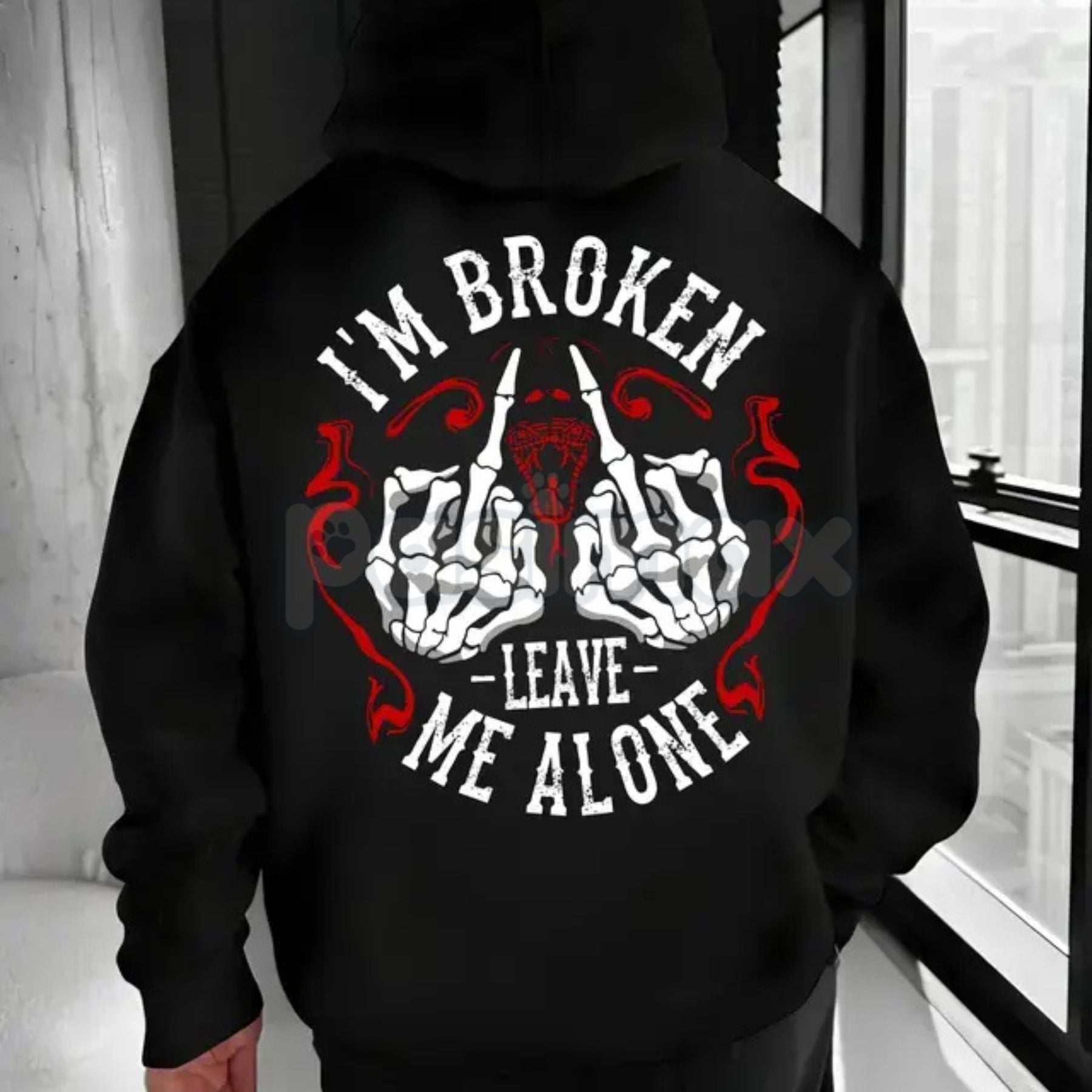"I'm Broken Leave Me Alone" Hoodie â Aesthetic Emo Streetwear, Moody Grunge Statement Pullover, Unisex