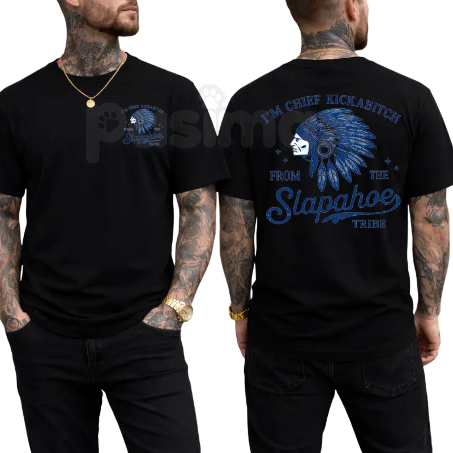 "Chief Kickabitch" Funny Sarcastic T-Shirt â Slapahoe Tribe Viral Humor Graphic Tee, Premium 100% Cotton Rude Quote Top, Soft Lived-In Heavyweight Bad Attitude Shirt, Made in USA