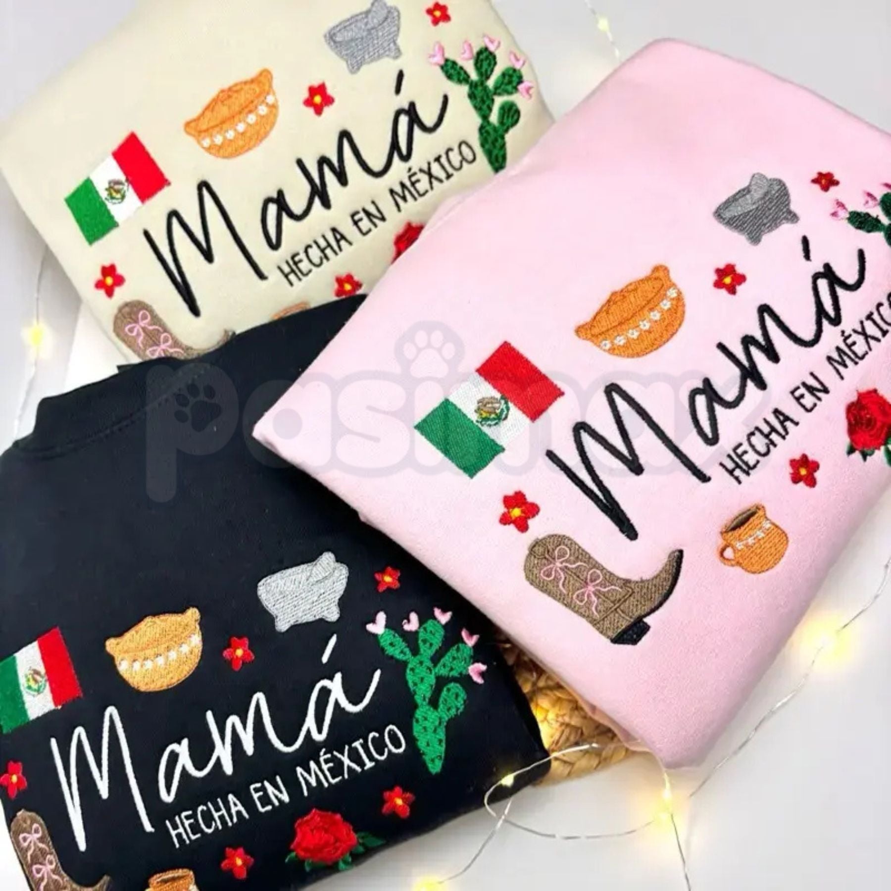 "MamÃ¡ Hecha en MÃ©xico" Embroidered Sweatshirt â Latina Mother's Day Gift Crewneck