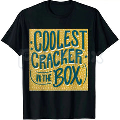"Coolest Cracker In The Box" T-Shirt â Funny Self-Deprecating Graphic Tee, Remastered Heavy Cotton Witty Statement Top, Soft Lived-In Heavyweight Sarcastic Shirt, Made in USA
