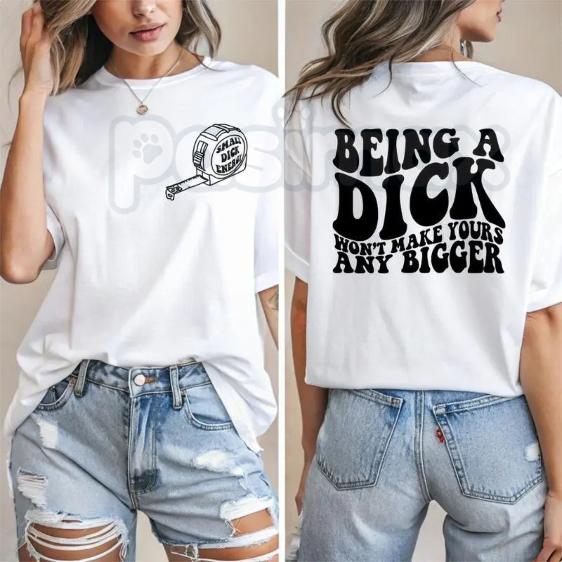 "Being A Dick Won't Make Yours Any Bigger" Funny T-Shirt â Sarcastic Trending Graphic Tee, Premium 100% Cotton Witty Adult Humor Top, Soft Lived-In Heavyweight Brutal Honesty Shirt, Made in USA
