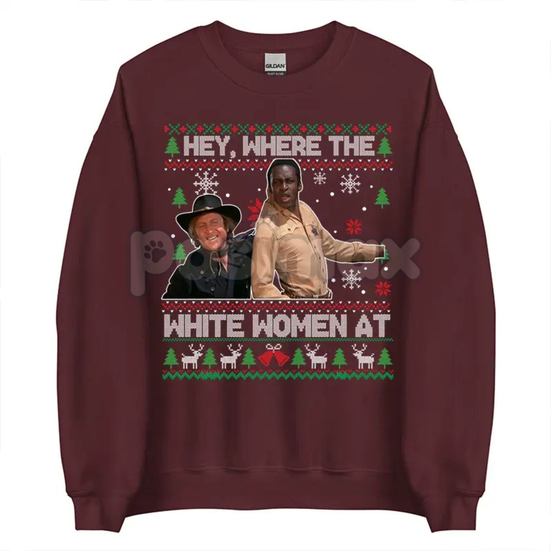"Excuse Me While I Whip This Out" Ugly Christmas Sweater | Blazing Saddles Movie Quote Jumper | Western Comedy Holiday Shirt